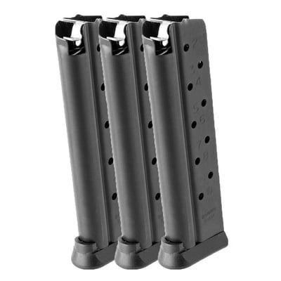 BROWNELLS - BRN GEN2 1911 9mm Luger 10 Round Magazine Black 3 Pack - $51.59 