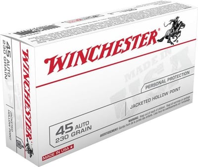 Winchester USA 45 ACP 230 Grain 500 Rnd Jacketed Hollow Point - $265 (Free S/H)