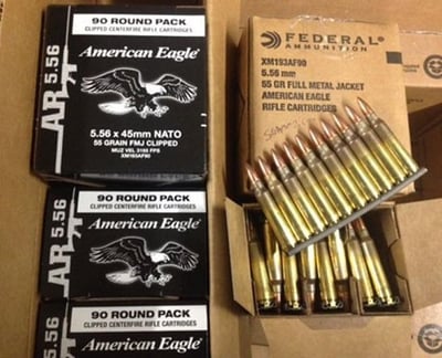 900 Rounds Federal American Eagle 5.56x45mm NATO Ammo 55 Grain FMJ Boat Tail-Free Shipping - $194.33