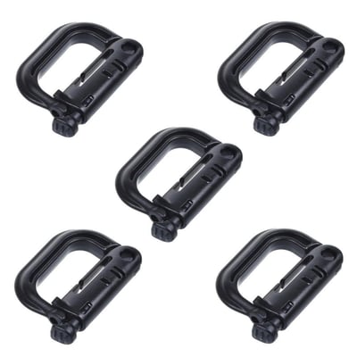 BCP Pack of 5pcs Black Color Grimloc Locking D-Ring for MOLLE Systems and Equipment - $3.99 (Free S/H over $25)