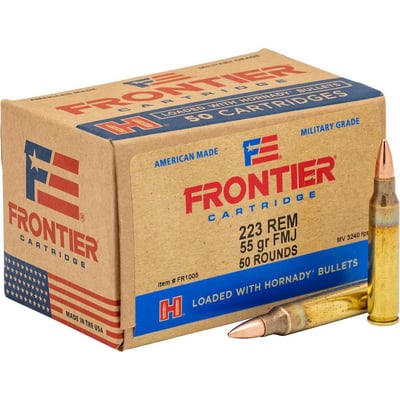 Hornady Frontier .223 Remington Ammo 55gr FMJ 50 Rounds - $21.99
