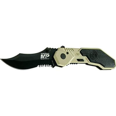 Smith & Wesson M&P 7.1" S.S. Assisted Folding Knife with 2.9in Serrated Clip Point Blade and Aluminum Handle, Black - $40.79 + FREE Shipping