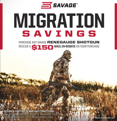 Savage Migration Savings - Get $150 Back On Purchase Of Renegauge Shotgun