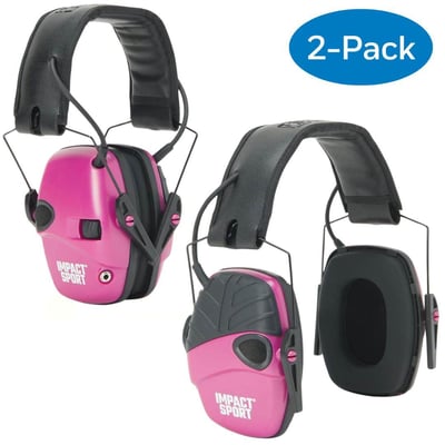 Howard Leight Impact Sport Electronic Shooting Earmuffs, Pink - 2 Pack - $29.94 + Free S/H