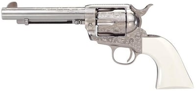 Taylors and Co 1873 Outlaw Legacy Engraved Nickel .357 Mag / .38 SPL 5.5" Barrel 6-Rounds - $649.99