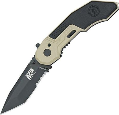 Smith & Wesson M&P 7.1" S.S. Assisted Folding Knife with 2.8in Serrated Tanto Blade and Alu Handle - $36.51 (Free S/H over $25)