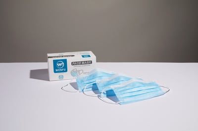 Disposable 3-Ply Face Mask with Ear Loop, Blue, Box of 50 - $25.95 (Free S/H)