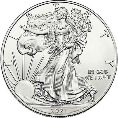2021 1 oz American Silver Eagle Coin BU - $39.22 (Free S/H over $99)
