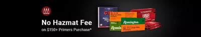Free HazMat Fee with $150 Purchase of In-Stock Primers w/code "HAZMAT0125" @ MidwayUSA