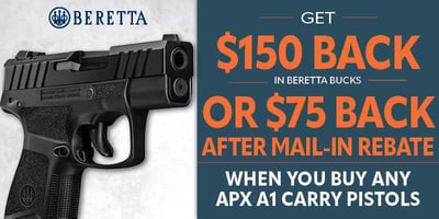 Ends Today - Beretta Rebate: APX A1 Carry Rebate (Free S/H on Firearms)