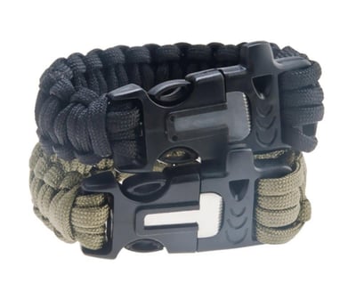 Attmu 2 Pack Outdoor Survival Paracord Bracelet with Fire Starter Scraper Whistle Kits - $2.99 + Free S/H over $49 (Free S/H over $25)