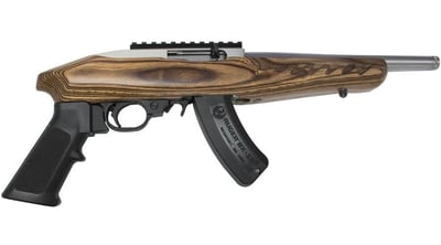 Ruger Stainless 22 Charger 22 LR Rimfire Pistol with Brown Laminate Stock - $398.88
