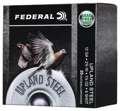 Federal Upland Steel 12 Gauge 6 Steel 2.75" 25 Rounds 1-1/8 oz. - $11.99 (Free S/H over $50)