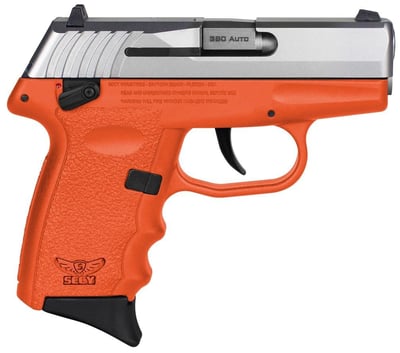 SCCY Industries CPX-4 .380 ACP 2.96" Barrel Orange Frame Stainless Steel Slide Manual Thumb Safety 10rd - $217.98 
