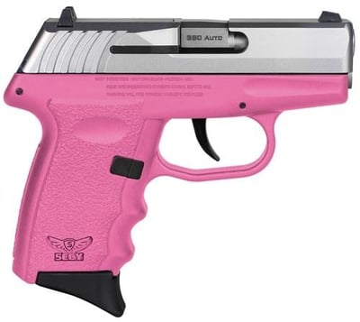 SCCY Gen3 CPX-3 .380 ACP 3.10" Barrel Pink Finish Frame Stainless Steel No Manual Thumb Safety 10rd - $205.16