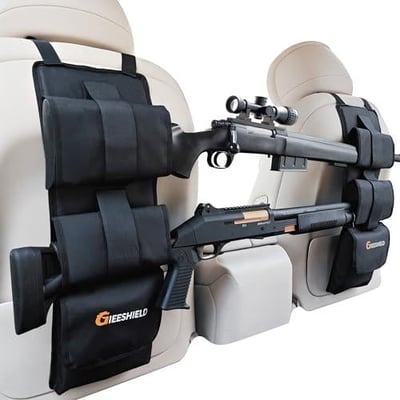 GIEESHIELD Seat Back Truck Gun Rack Set of 2 Adjustable Straps Universal Rifle Shotgun Holder 600D Oxford Cloth with Storage Pockets - $18.99 + FREE Shipping