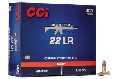 CCI 22LR 40 gr Copper Plated Round Nose AR Tactical 300 Round Brick - $27.99
