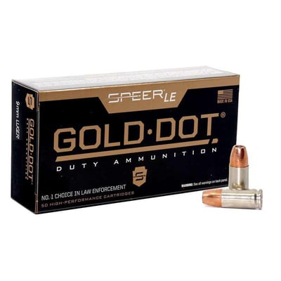 Speer Gold Dot LE Duty, 9MM, 147 Grain JHP, 50/Box - $29.99 
