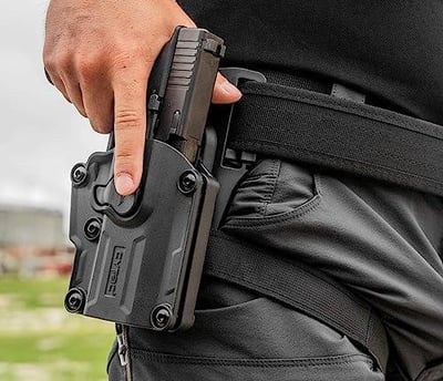 Mega-Fit Low Ride Belt Loop Holster Fit Most Popular Full Size and Compact Pistols, Trigger Guard Locking System Level Ⅱ Retention, Right Hand Black - $39.99 + FREE Shipping