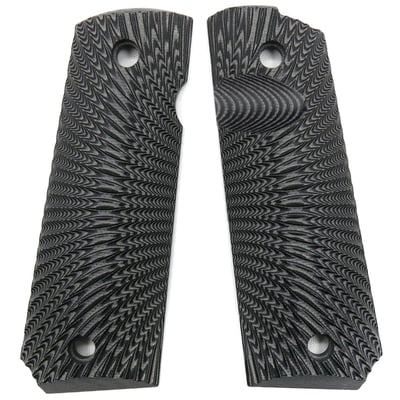 1911 Grips, Full Size (Government / Commander) Sunburst Texture Mag Release Light Grey/Black - $26.99 + Free Shipping (LD) (Free S/H over $25)