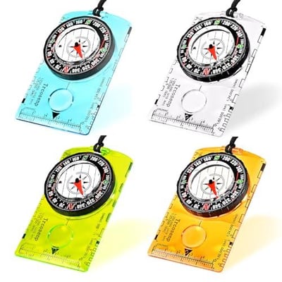 4 Pack Multifunctional Orienteering Compass, Waterproof Adjustable Declination Compass with Magnifier & Ruler, Compass for Kids, Hiking Survival Navigation Tool for Map Reading, Camping & Backpacking - $9.09 + FREE Shipping
