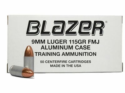 CCI BLAZER 9 MM 115 GR FMJ ALUMINUM CASE 1000 ROUNDS - $339.99 (Free S/H)