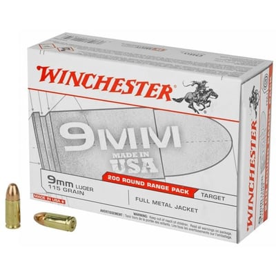 Winchester USA 9MM 115 Grain Full Metal Jacket 1000 Round Box - $250 (Free S/H)
