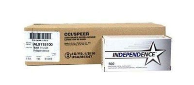 CCI Independence 115 gr FMJ 9mm Ammunition 1000 Rounds - $219.99 