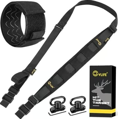 50% off CVLIFE Two Point Sling Quick Adjust Rifle Sling Removable Wide Shoulder Pad Gun Sling with Elastic Sentry Strap and Sling Swivels w/code AKL9N7HO - $11.49 + FREE Shipping