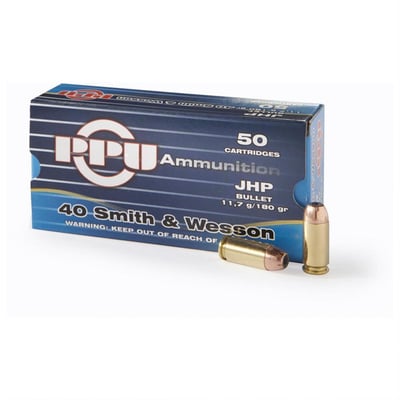 PPU .40 S&W 180-Gr JHP 50 Rnds - $13.29  (Buyer’s Club price shown - all club orders over $49 ship FREE)