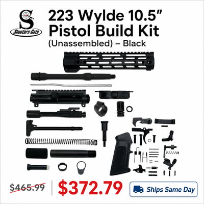 AR-15 .223 Wylde 10.5″ Pistol Build Kit (Unassembled) – Black - $372.79 