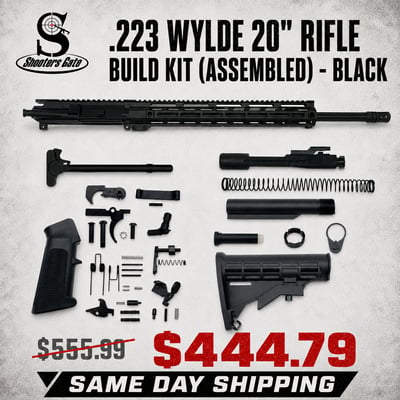 AR-15 .223 Wylde 20" Rifle Build Kit (Assembled) - Black - $444.79 