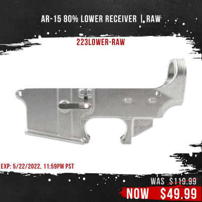 AR-15 80% Lower Receiver RAW - $49.99  (Free Shipping)