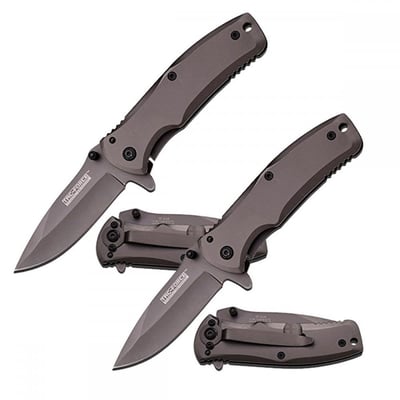 TAC-FORCE Grey TITANIUM Spring Assisted Open TACTICAL Folding Pocket Knife - $9.99 (Free S/H over $25)