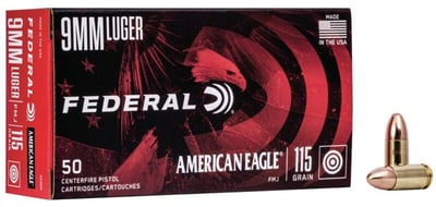 Federal American Eagle 9mm 115 Grain FMJ Ammo 1000 Rounds - $215 w/ Code: "GUNDEALS10" 