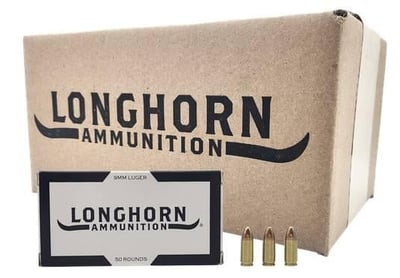 Longhorn Ammunition 9mm 124gr FMJ Centerfire Pistol Ammunition 1000rd Case - $249.99 + Free Shipping