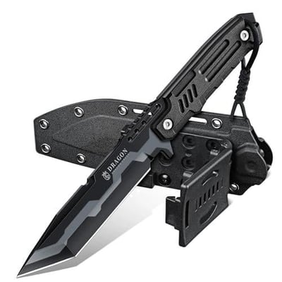 Dragon Creek Fixed Blade Knife - Outdoor Survival Knife for Camping Hiking Gift Men Black - $29.99 + FREE Shipping
