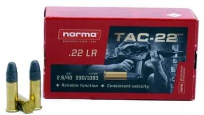 Norma TAC 22 .22 LR 40-Gr. LRN 1000 Rnds - $72.99