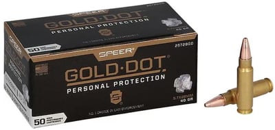 Speer Gold Dot 5.7x28mm FN Ammo 40 Grain Bonded Jacketed Hollow Point - $471.15 (Free Shipping on $100+ Orders)