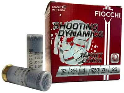 Fiocchi 12 Gauge Ammunition Target Loads 12SD1X75 2-3/4” 7.5 Shot – 250 rounds - $79.99 (FREE Shipping over $50)