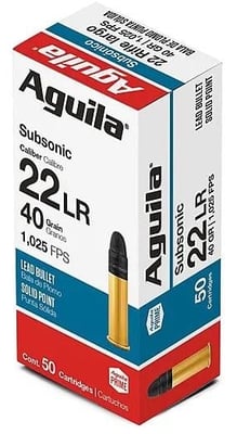 Aguila Subsonic 22 Long Rifle 40 Grain Solid Point 50 Rounds - $4.49