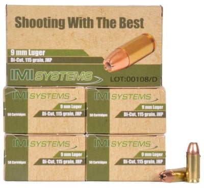 IMI 9mm 115-Gr. JHP 250 Rnds - $89.99 (Free Shipping on $100+ Orders)