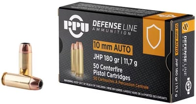 PPU Defense 10mm 180-Gr. JHP 500 Rnds - $299.99 (Free Shipping on $100+ Orders)