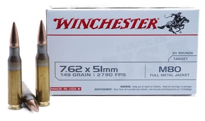 Winchester M80 7.62x51mm 149-Gr. FMJ 200 Rnds - $199.99 