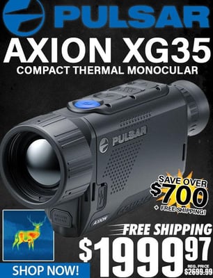 Pulsar Axion XG35 Compact Thermal Monocular 2.5-20x Magnification 640x480 AMOLED Display - $1999.97 + Free S/H 