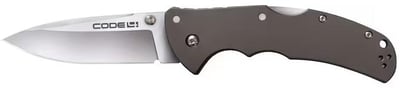 Cold Steel Code 4 Pocket Knife 3.5" Spear Point CPM S35VN Satin Blade Aluminum Handle Gray - $44.99 (Free Shipping on $100+ Orders)