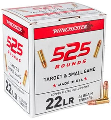 Winchester .22 Long Rifle 36gr CPHP Rimfire Ammo - 500 round box - 22LR525HP - $29.99 (FREE Shipping over $50)