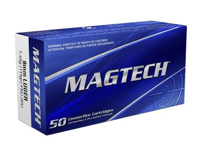 Magtech 9mm Luger 115gr Fmj Ammunition 50rds - $12.99 