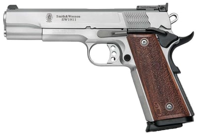 Smith & Wesson 178047 1911 Pro 9mm Luger 5" 10+1 Stainless Steel Wood Grip Adjustable Sights - $1473.99 
