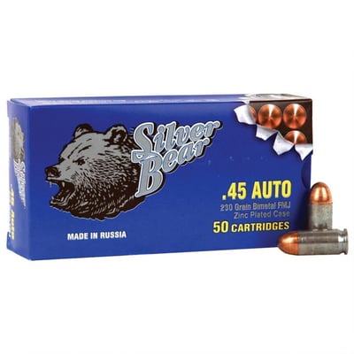 Silver Bear .45 ACP, 230 Grain FMJ Ammo, 150 rounds - $40.84 (Buyer’s Club price shown - all club orders over $49 ship FREE)